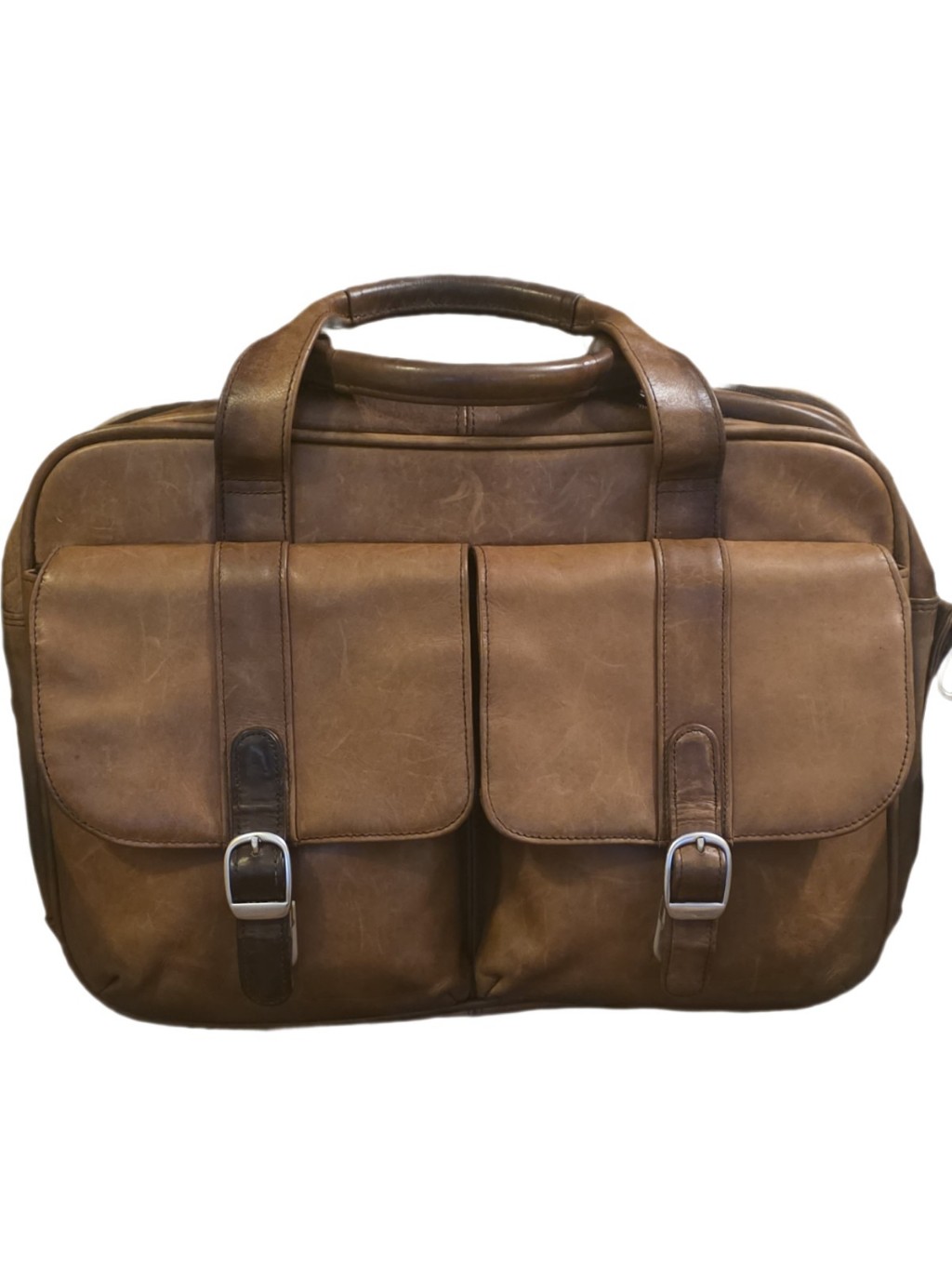 Rare Vintage 1990s Samsonite Distressed Leather Briefcase Messenger Laptop Bag